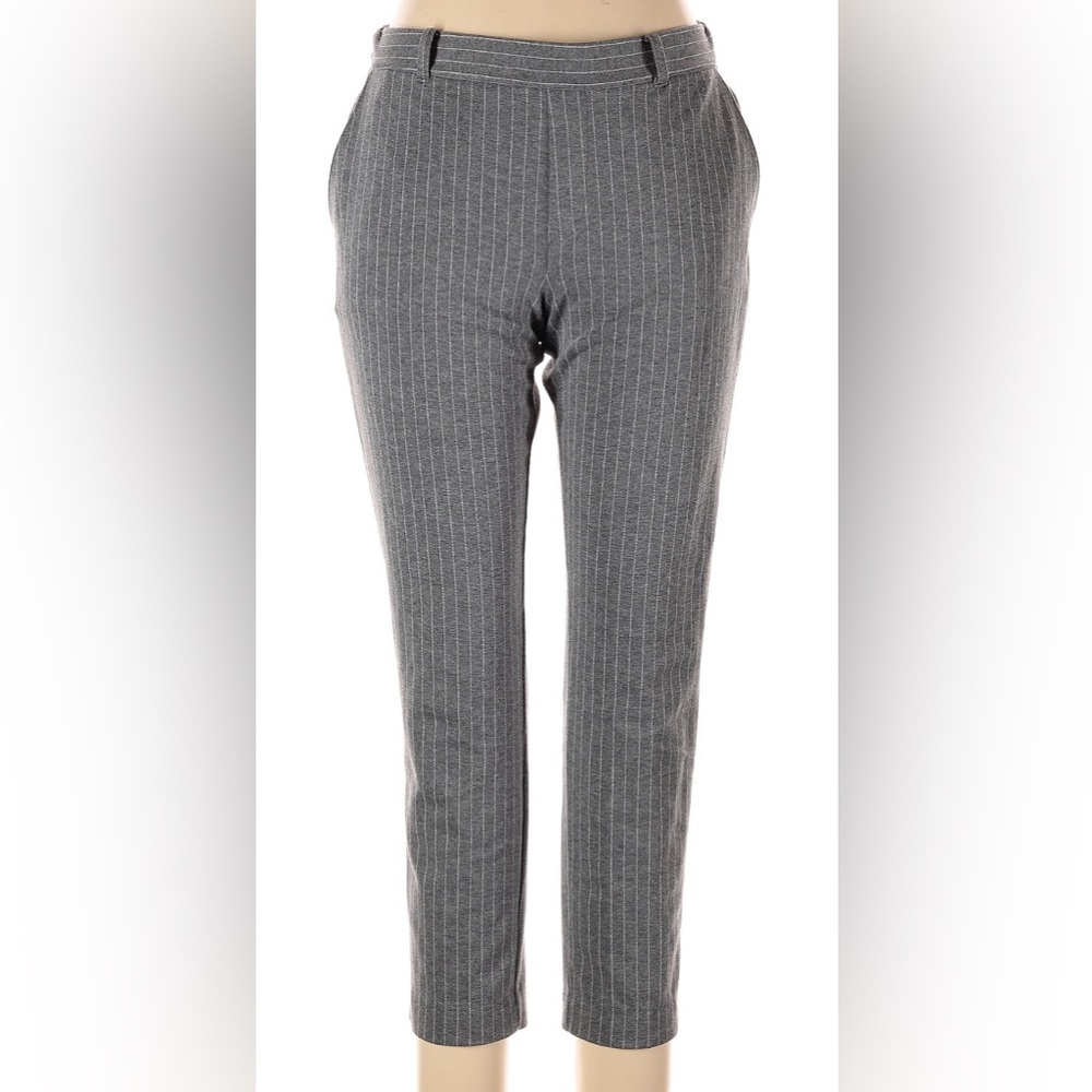 Banana Republic Size 10 Gray Pinstripe Ankle Pants Stretch